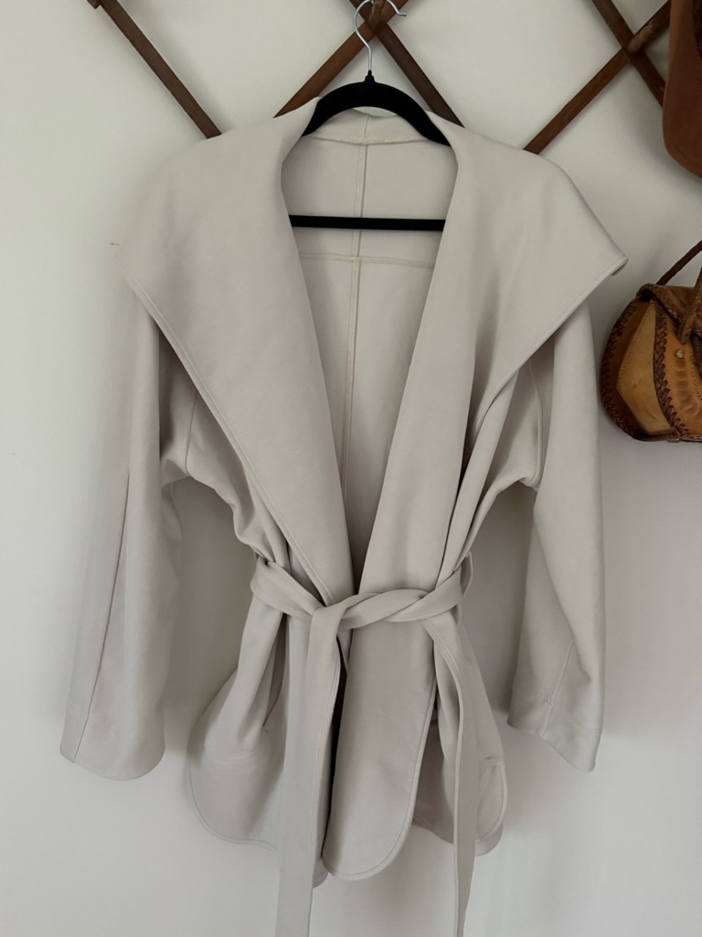 Light Cream Wrap Jacket with Belt